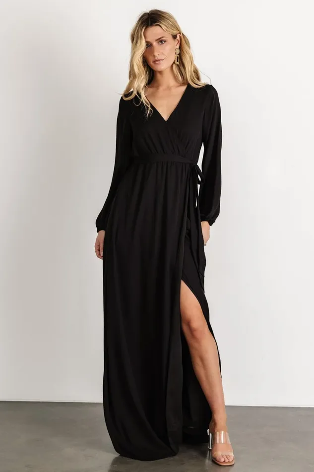 Baltic Born Maxi Dresses Women Breanne Faux Wrap Maxi Dress Black