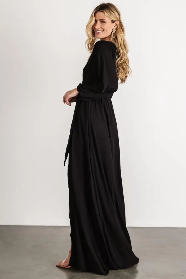 Baltic Born Maxi Dresses Women Breanne Faux Wrap Maxi Dress Black Baltic Born Maxi Dresses Women Breanne Faux Wrap Maxi Dress Black