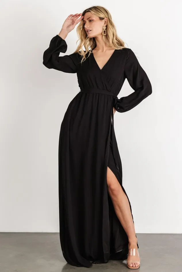 Baltic Born Maxi Dresses Women Breanne Faux Wrap Maxi Dress Black Baltic Born Maxi Dresses Women Breanne Faux Wrap Maxi Dress Black