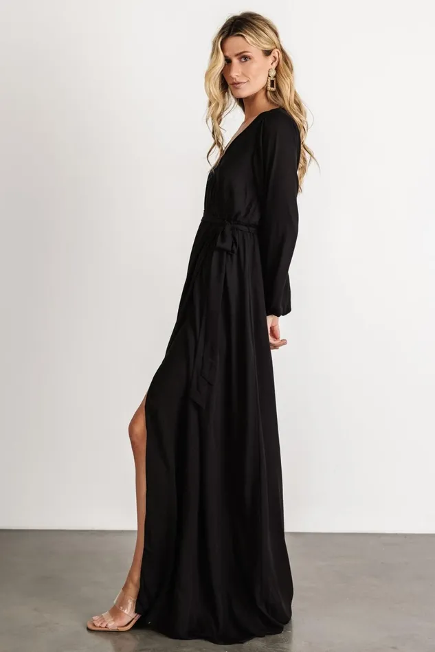 Baltic Born Maxi Dresses Women Breanne Faux Wrap Maxi Dress Black Baltic Born Maxi Dresses Women Breanne Faux Wrap Maxi Dress Black