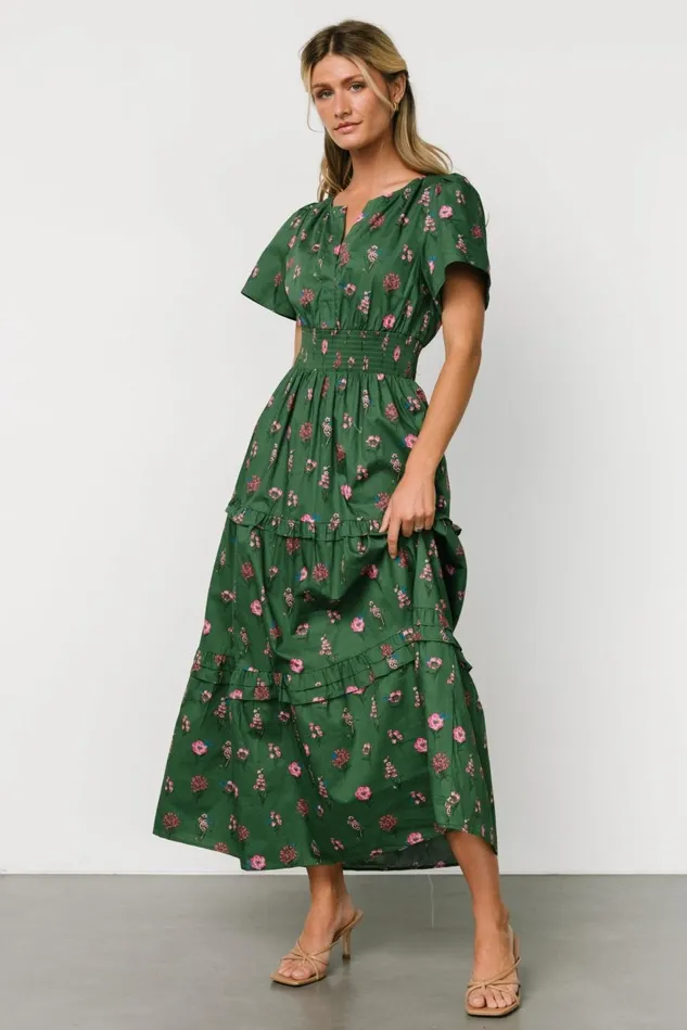 Baltic Born Maxi Dresses Women Kiana Poplin Maxi Dress Green Pink
