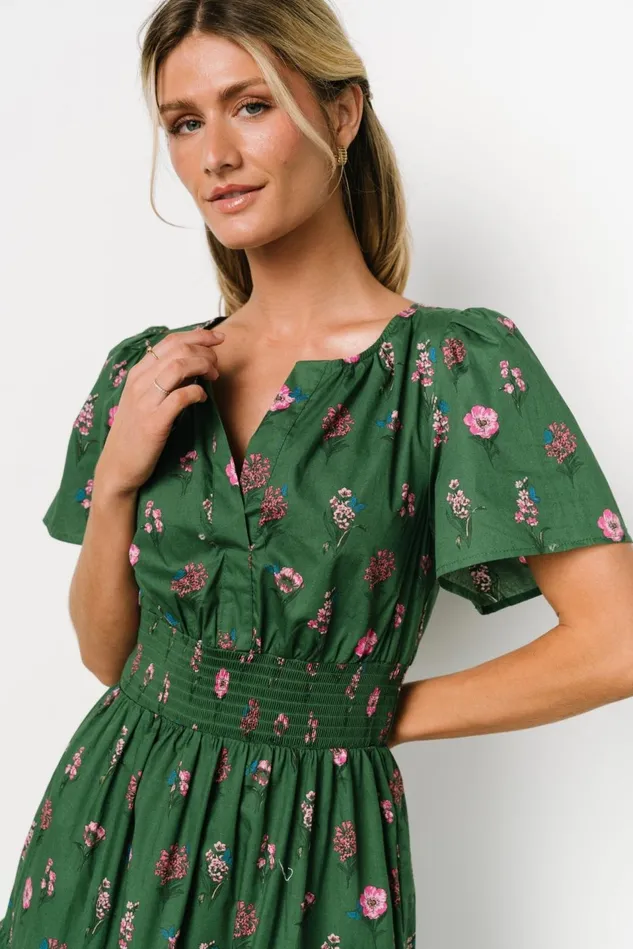 Baltic Born Maxi Dresses Women Kiana Poplin Maxi Dress Green Pink Baltic Born Maxi Dresses Women Kiana Poplin Maxi Dress Green Pink