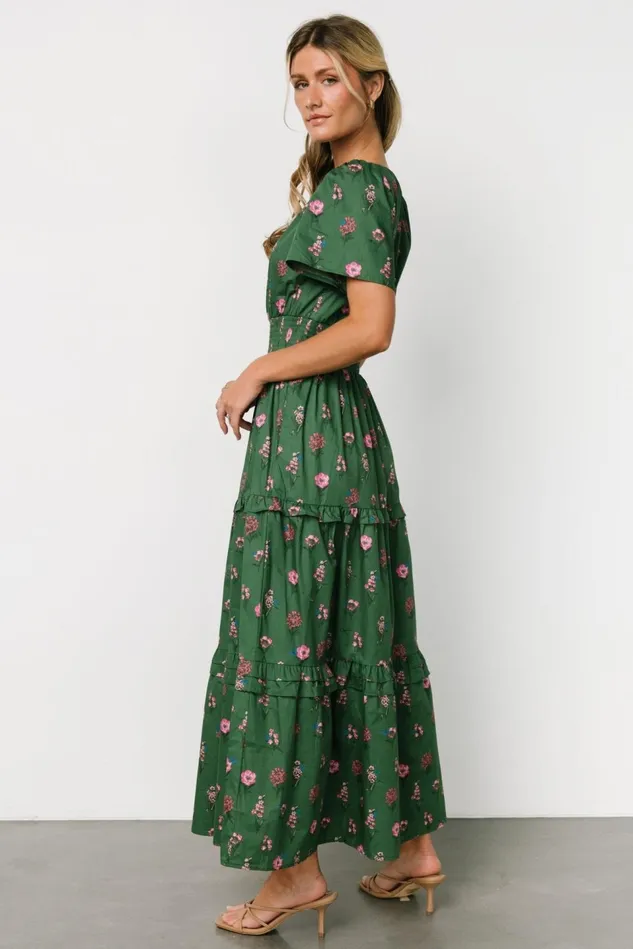 Baltic Born Maxi Dresses Women Kiana Poplin Maxi Dress Green Pink Baltic Born Maxi Dresses Women Kiana Poplin Maxi Dress Green Pink