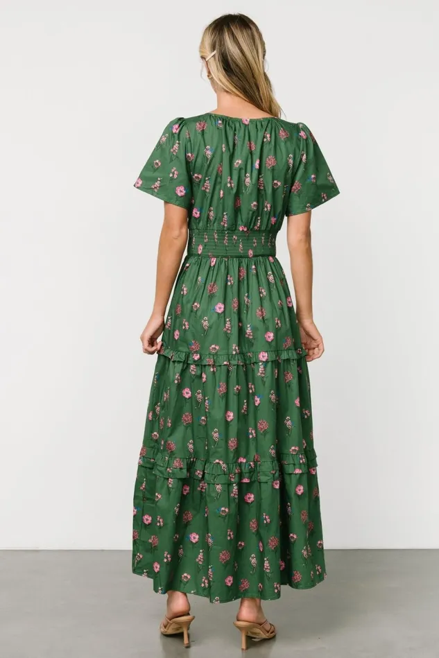 Baltic Born Maxi Dresses Women Kiana Poplin Maxi Dress Green Pink Baltic Born Maxi Dresses Women Kiana Poplin Maxi Dress Green Pink