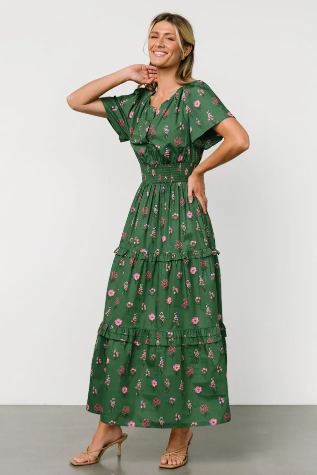 Baltic Born Maxi Dresses Women Kiana Poplin Maxi Dress Green Pink Baltic Born Maxi Dresses Women Kiana Poplin Maxi Dress Green Pink
