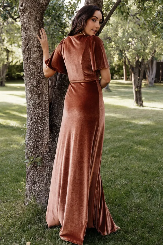 Baltic Born Maxi Dresses Women Meghan Velvet Wrap Maxi Dress Spice Baltic Born Maxi Dresses Women Meghan Velvet Wrap Maxi Dress Spice