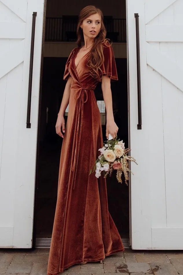 Baltic Born Maxi Dresses Women Meghan Velvet Wrap Maxi Dress Spice Baltic Born Maxi Dresses Women Meghan Velvet Wrap Maxi Dress Spice