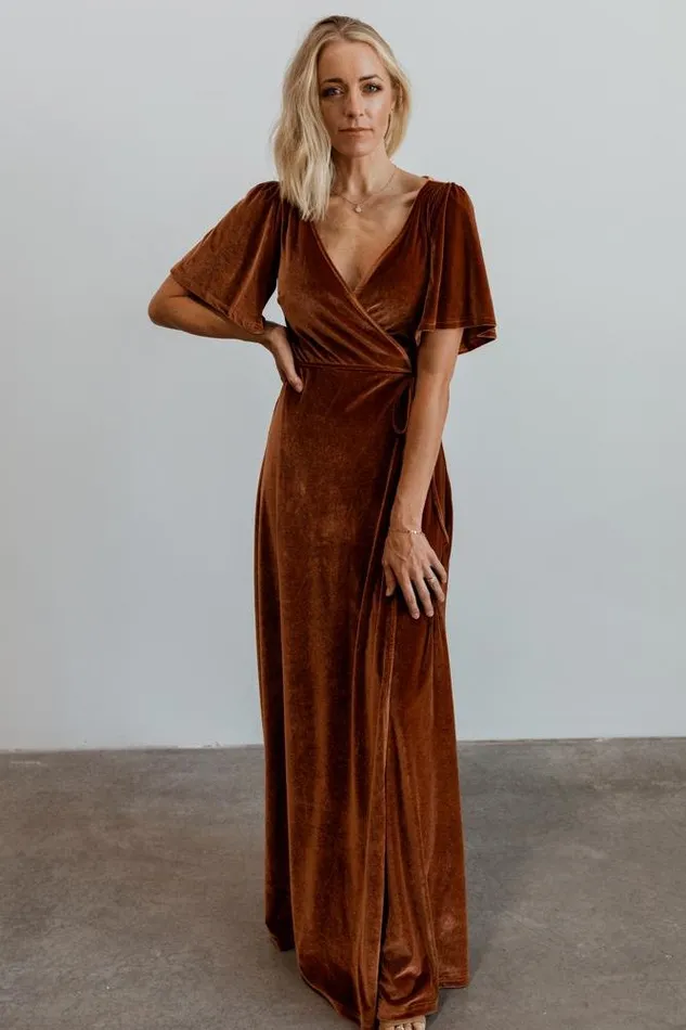 Baltic Born Maxi Dresses Women Meghan Velvet Wrap Maxi Dress Spice Baltic Born Maxi Dresses Women Meghan Velvet Wrap Maxi Dress Spice