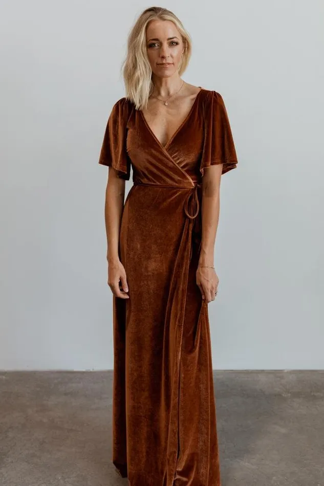 Baltic Born Maxi Dresses Women Meghan Velvet Wrap Maxi Dress Spice Baltic Born Maxi Dresses Women Meghan Velvet Wrap Maxi Dress Spice