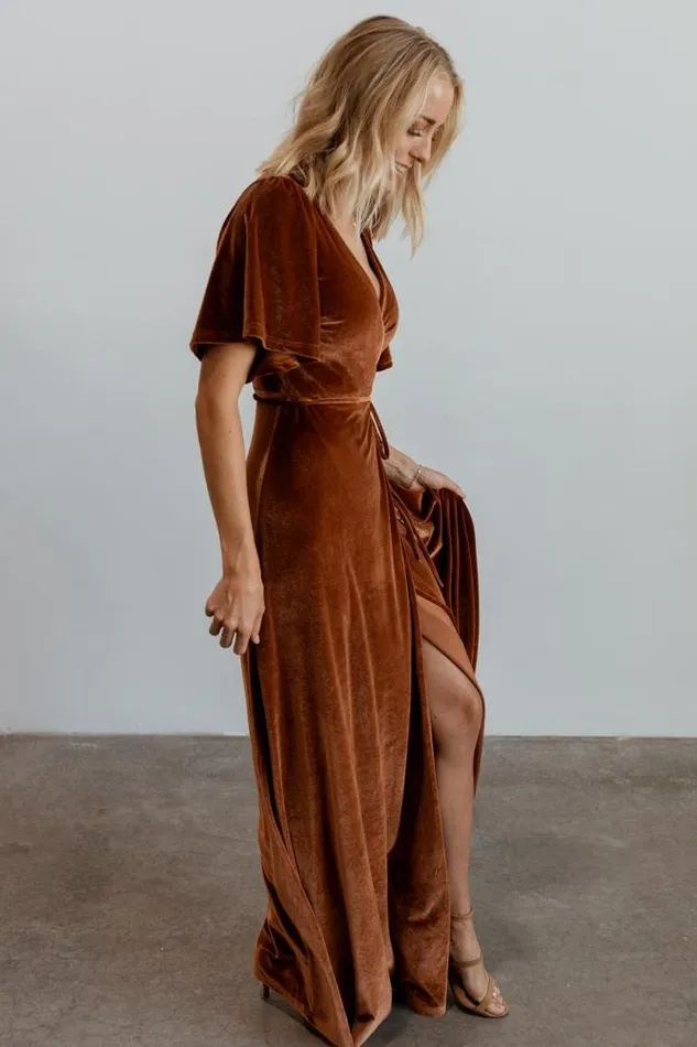 Baltic Born Maxi Dresses Women Meghan Velvet Wrap Maxi Dress Spice Baltic Born Maxi Dresses Women Meghan Velvet Wrap Maxi Dress Spice