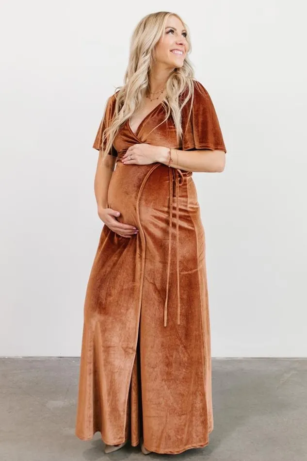 Baltic Born Maxi Dresses Women Meghan Velvet Wrap Maxi Dress Spice Baltic Born Maxi Dresses Women Meghan Velvet Wrap Maxi Dress Spice