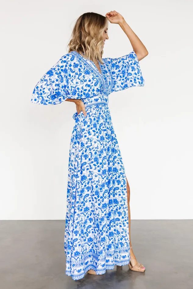 Baltic Born Maxi Dresses Women Watson Kimono Maxi Dress Blue White