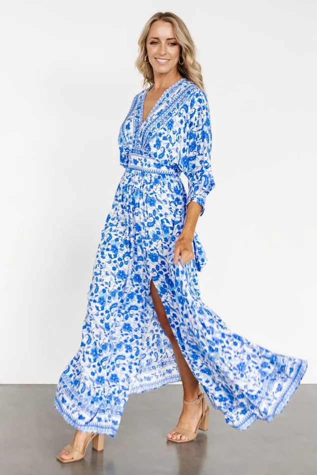 Baltic Born Maxi Dresses Women Watson Kimono Maxi Dress Blue White