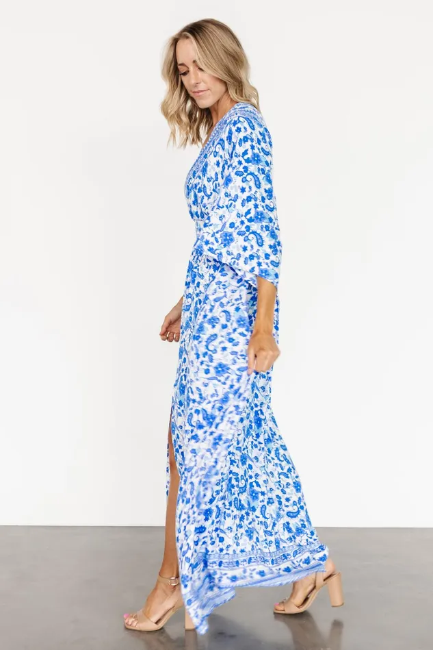 Baltic Born Maxi Dresses Women Watson Kimono Maxi Dress Blue White