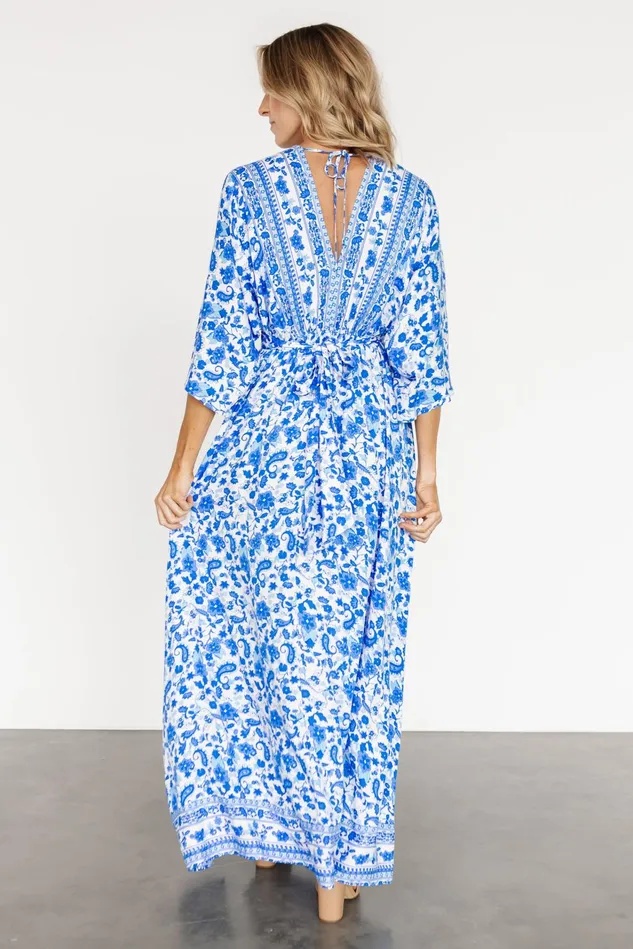 Baltic Born Maxi Dresses Women Watson Kimono Maxi Dress Blue White