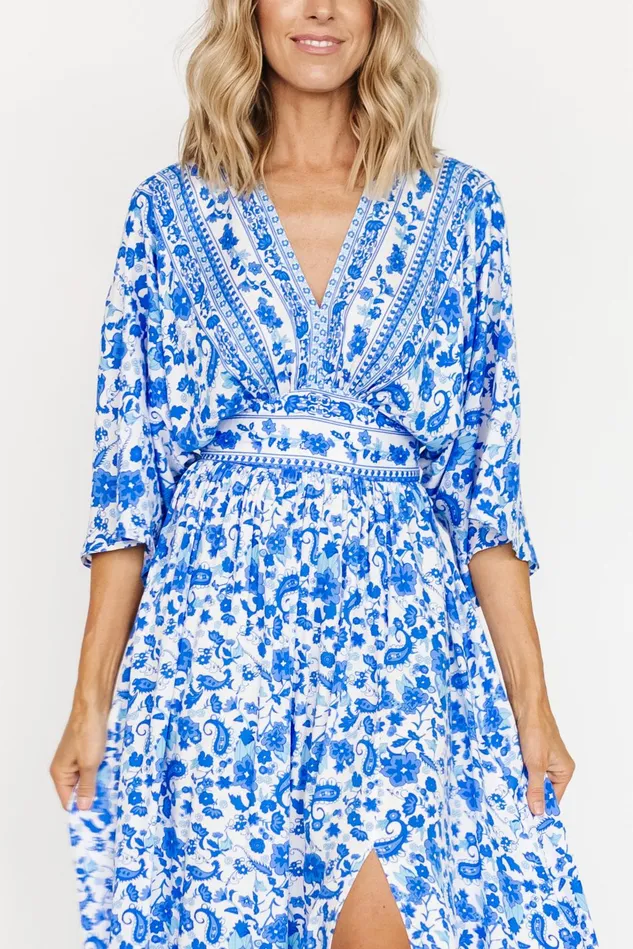 Baltic Born Maxi Dresses Women Watson Kimono Maxi Dress Blue White