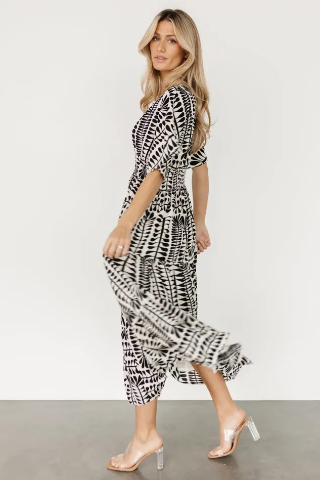 Baltic Born Midi Dresses Women Austin Kimono Dress Black Print Baltic Born Midi Dresses Women Austin Kimono Dress Black Print
