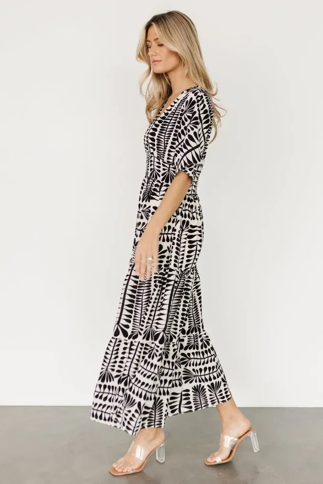 Baltic Born Midi Dresses Women Austin Kimono Dress Black Print Baltic Born Midi Dresses Women Austin Kimono Dress Black Print