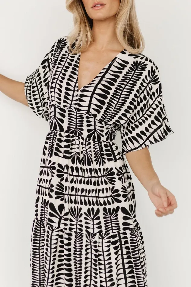 Baltic Born Midi Dresses Women Austin Kimono Dress Black Print Baltic Born Midi Dresses Women Austin Kimono Dress Black Print