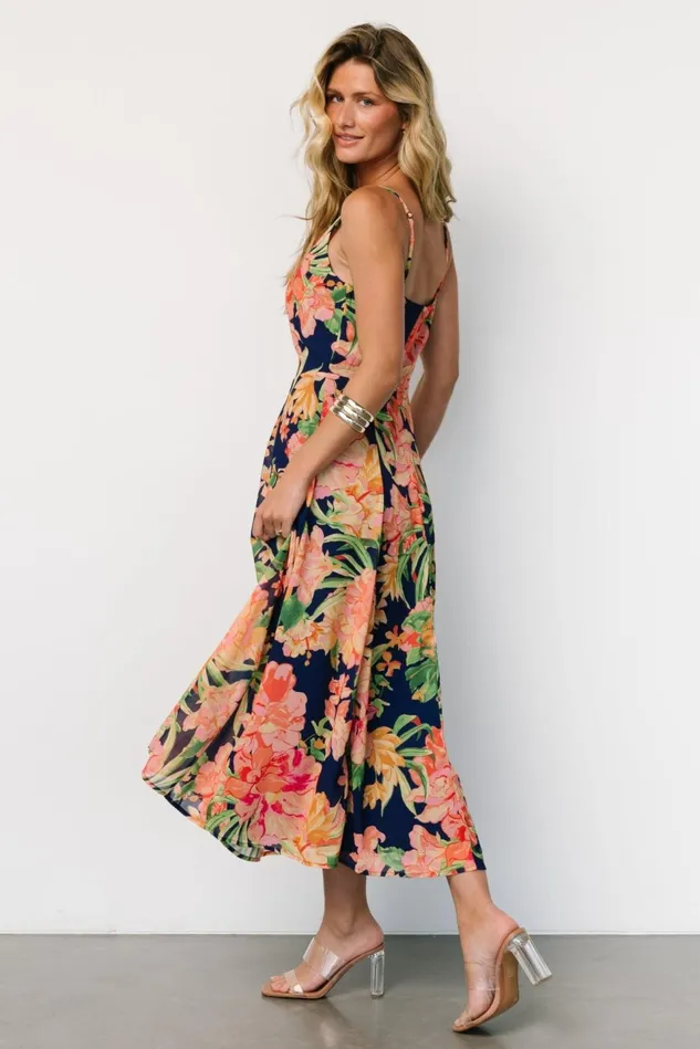 Baltic Born Midi Dresses Women Leilani Midi Dress Navy Floral Baltic Born Midi Dresses Women Leilani Midi Dress Navy Floral