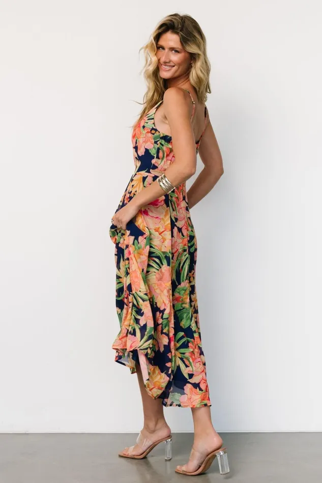 Baltic Born Midi Dresses Women Leilani Midi Dress Navy Floral Baltic Born Midi Dresses Women Leilani Midi Dress Navy Floral