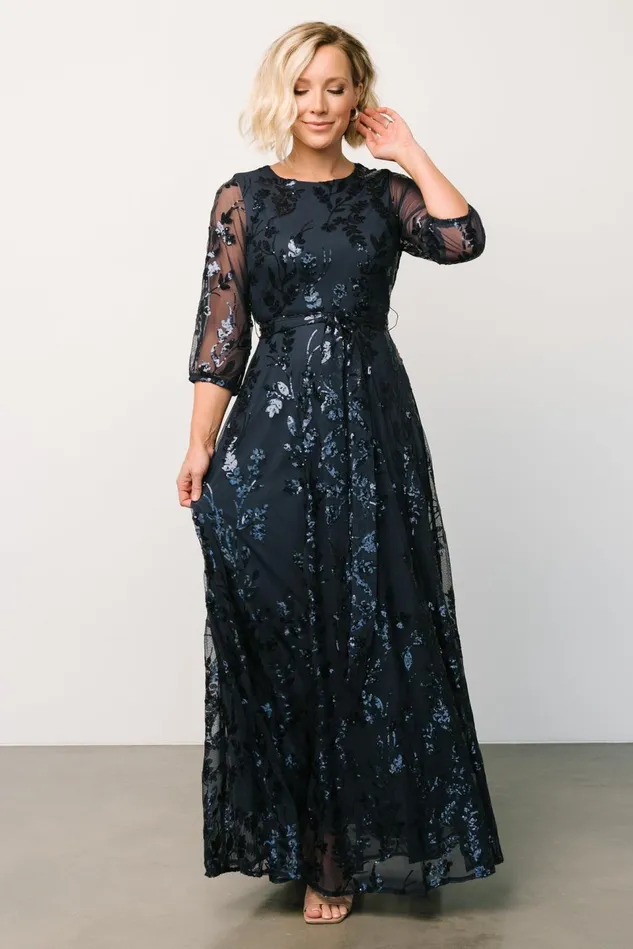Baltic Born Mother Of The Bride Women Destiny Sequin Maxi Dress Navy