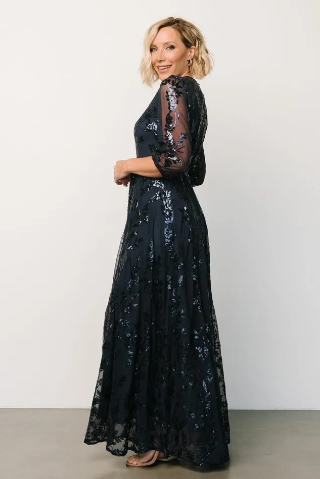 Baltic Born Mother Of The Bride Women Destiny Sequin Maxi Dress Navy