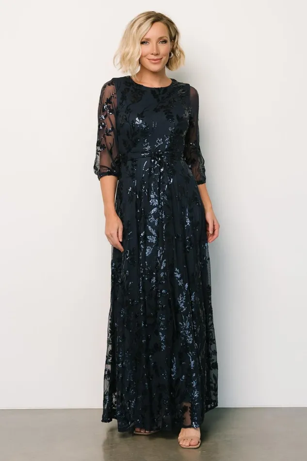 Baltic Born Mother Of The Bride Women Destiny Sequin Maxi Dress Navy