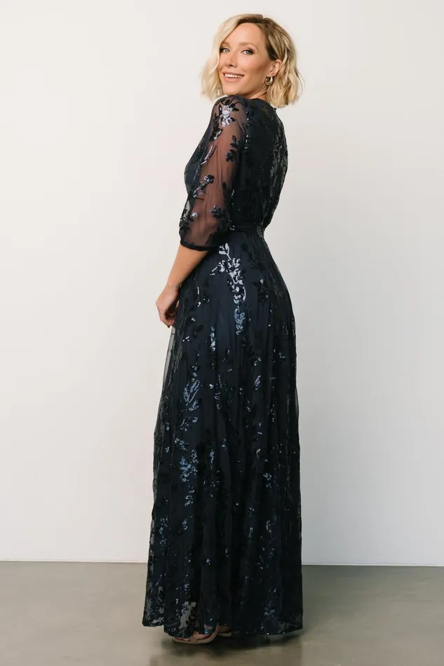 Baltic Born Mother Of The Bride Women Destiny Sequin Maxi Dress Navy