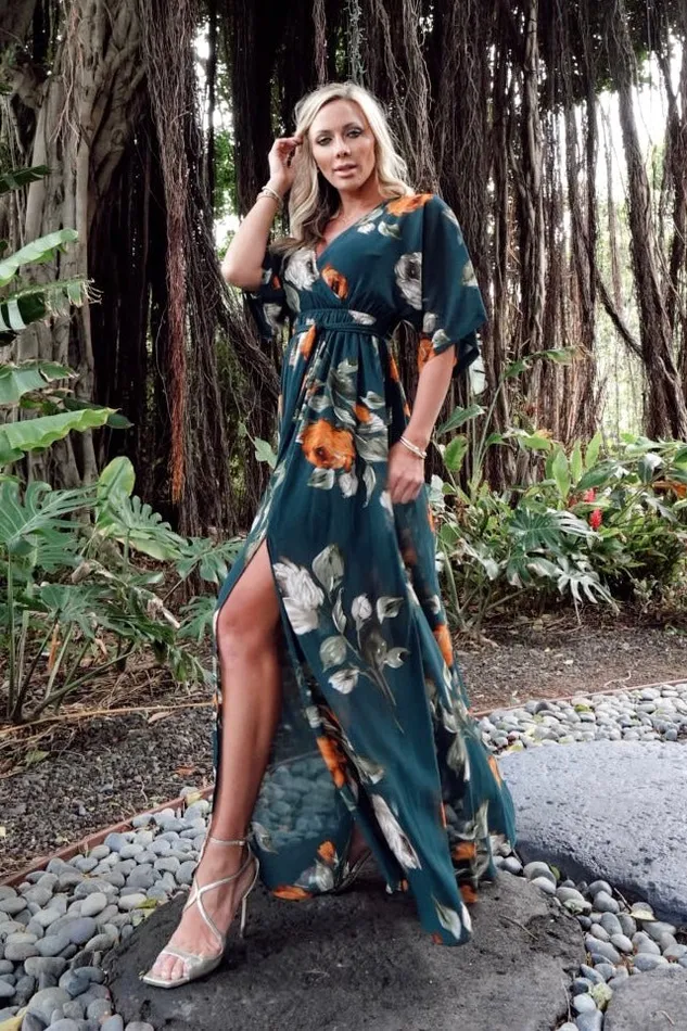 Baltic Born Mother Of The Bride Women Kia Kimono Maxi Dress Deep Topaz Floral Baltic Born Mother Of The Bride Women Kia Kimono Maxi Dress Deep Topaz Floral
