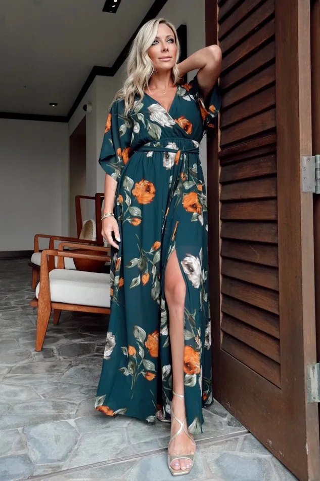 Baltic Born Mother Of The Bride Women Kia Kimono Maxi Dress Deep Topaz Floral Baltic Born Mother Of The Bride Women Kia Kimono Maxi Dress Deep Topaz Floral