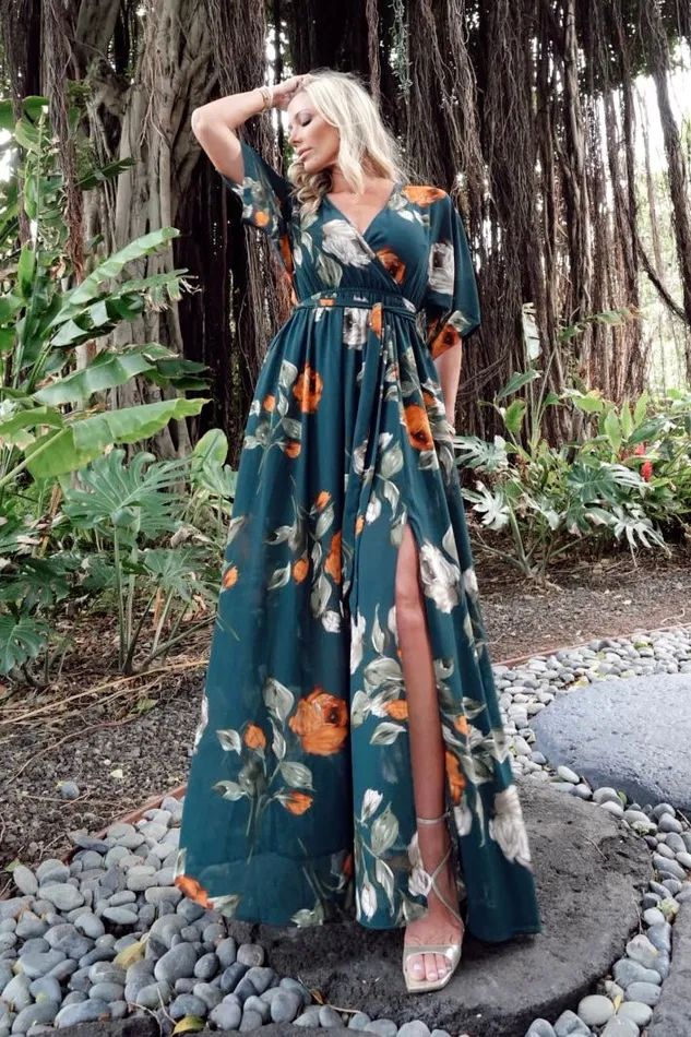 Baltic Born Mother Of The Bride Women Kia Kimono Maxi Dress Deep Topaz Floral Baltic Born Mother Of The Bride Women Kia Kimono Maxi Dress Deep Topaz Floral