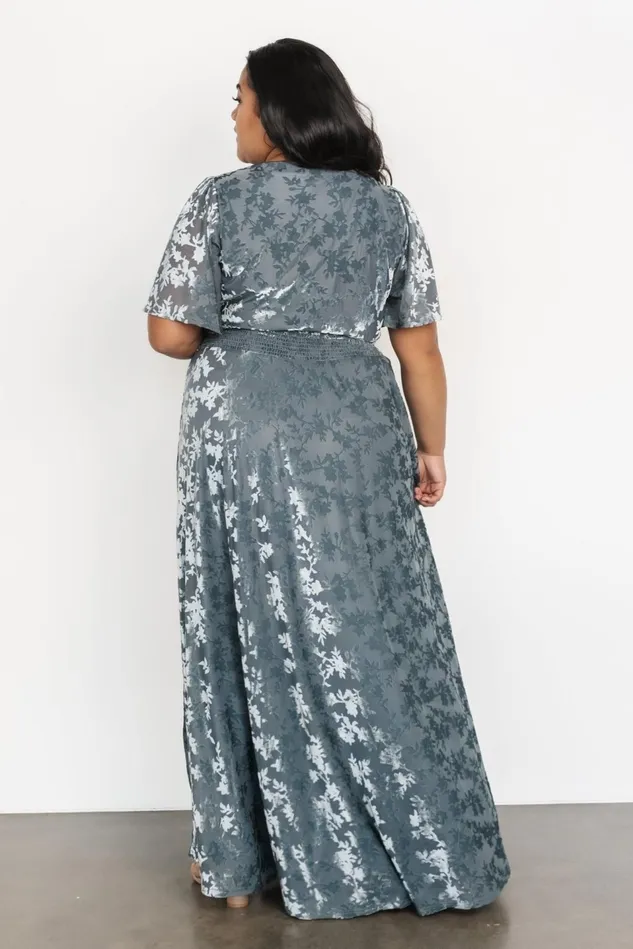 Baltic Born Mother Of The Bride Women Veronica Velvet Maxi Dress Slate Blue Baltic Born Mother Of The Bride Women Veronica Velvet Maxi Dress Slate Blue