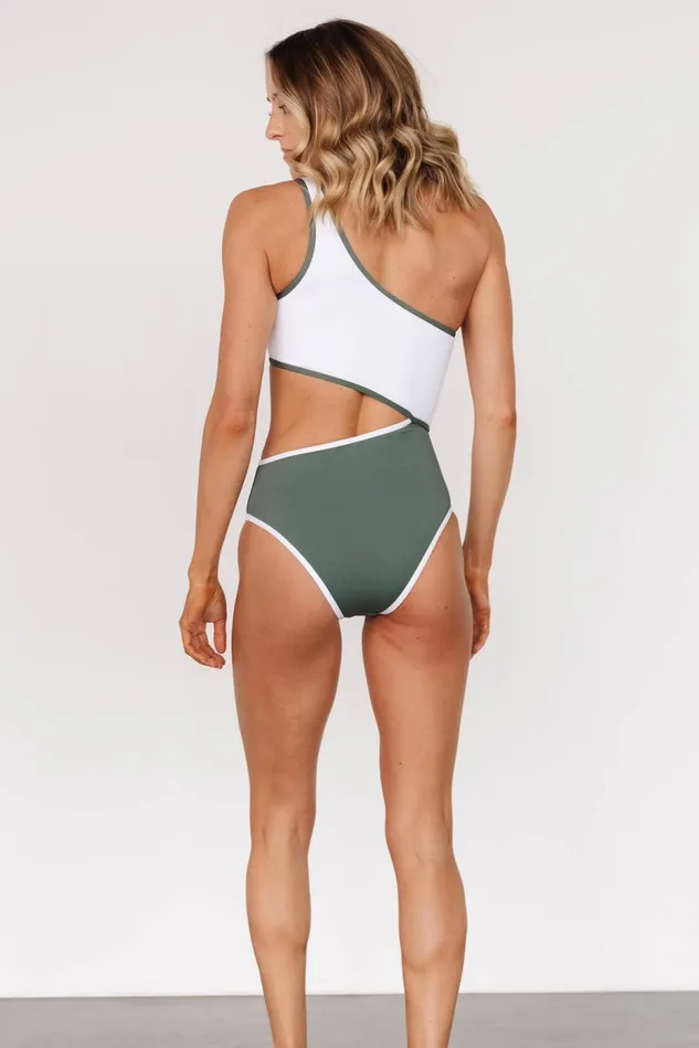 Baltic Born One Piece Women Portofino One Piece Olive White Baltic Born One Piece Women Portofino One Piece Olive White