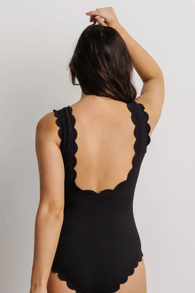 Baltic Born One Piece Women Roatn Scalloped One Piece Black Baltic Born One Piece Women Roatn Scalloped One Piece Black