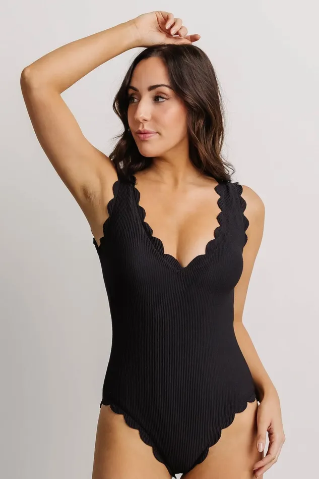 Baltic Born One Piece Women Roatn Scalloped One Piece Black Baltic Born One Piece Women Roatn Scalloped One Piece Black