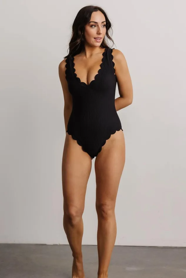 Baltic Born One Piece Women Roatn Scalloped One Piece Black Baltic Born One Piece Women Roatn Scalloped One Piece Black