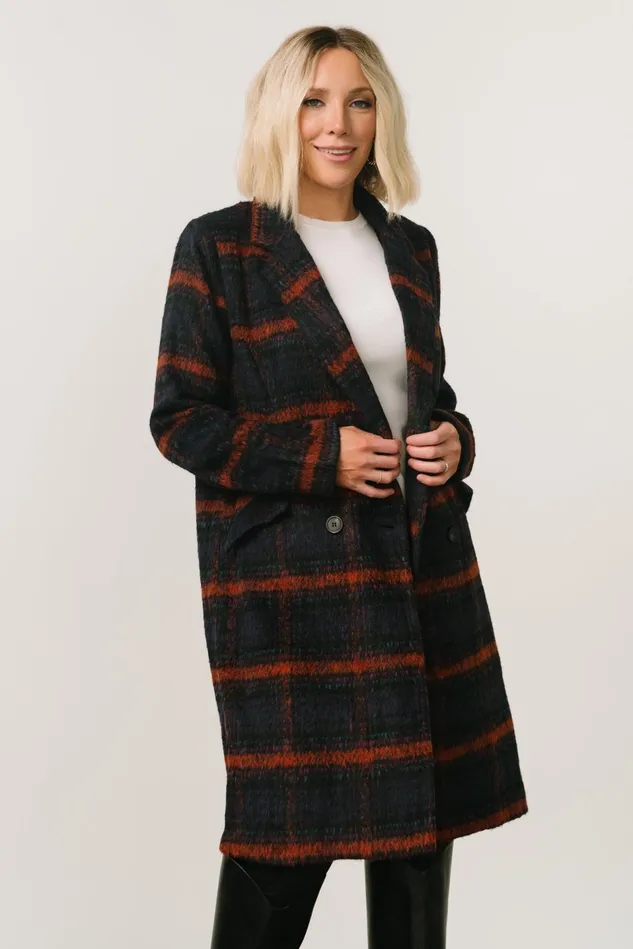 Baltic Born Outerwear Women Dickinson Trench Coat Navy Multi