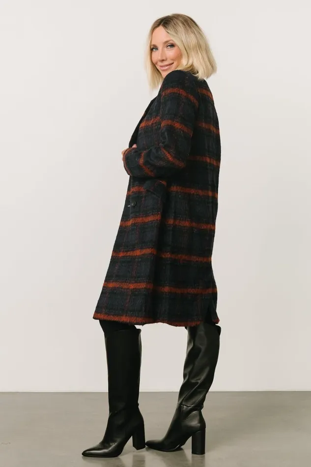 Baltic Born Outerwear Women Dickinson Trench Coat Navy Multi