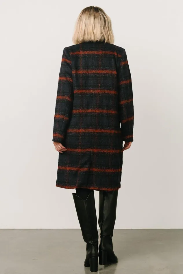 Baltic Born Outerwear Women Dickinson Trench Coat Navy Multi