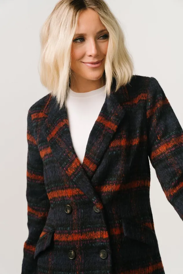 Baltic Born Outerwear Women Dickinson Trench Coat Navy Multi
