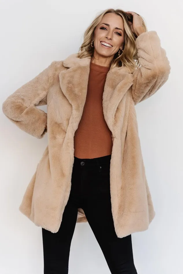 Baltic Born Outerwear Women Narla Faux Fur Coat Oatmeal Baltic Born Outerwear Women Narla Faux Fur Coat Oatmeal