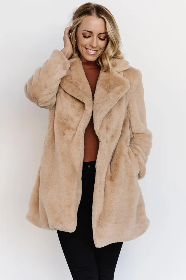 Baltic Born Outerwear Women Narla Faux Fur Coat Oatmeal Baltic Born Outerwear Women Narla Faux Fur Coat Oatmeal