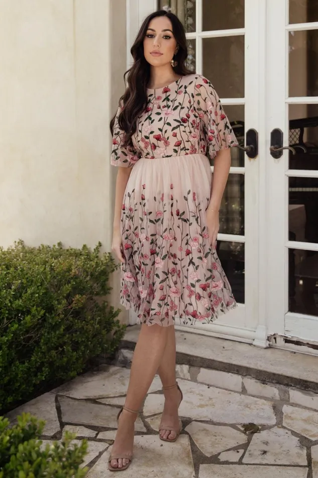 Baltic Born Short Dresses Women Duchess Tulle Dress Rose Garden