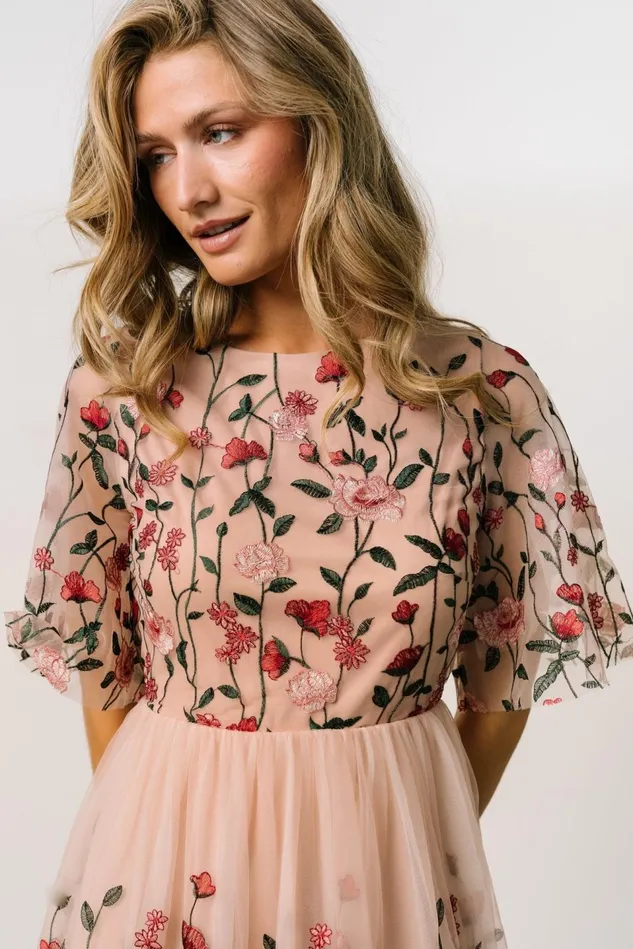 Baltic Born Short Dresses Women Duchess Tulle Dress Rose Garden