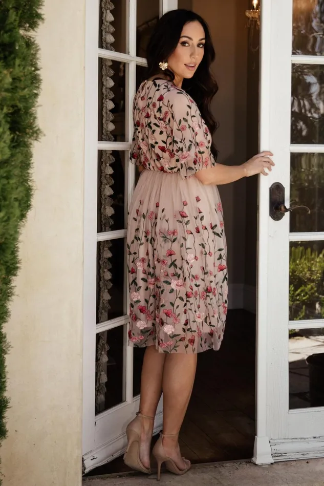 Baltic Born Short Dresses Women Duchess Tulle Dress Rose Garden