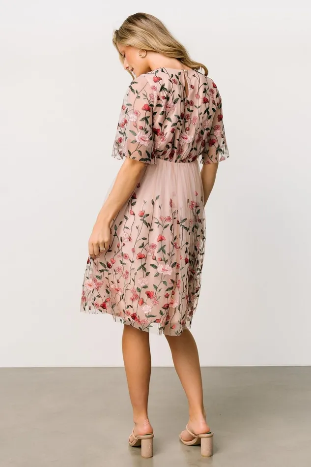 Baltic Born Short Dresses Women Duchess Tulle Dress Rose Garden