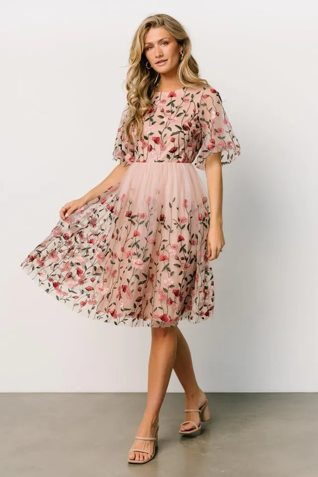 Baltic Born Short Dresses Women Duchess Tulle Dress Rose Garden