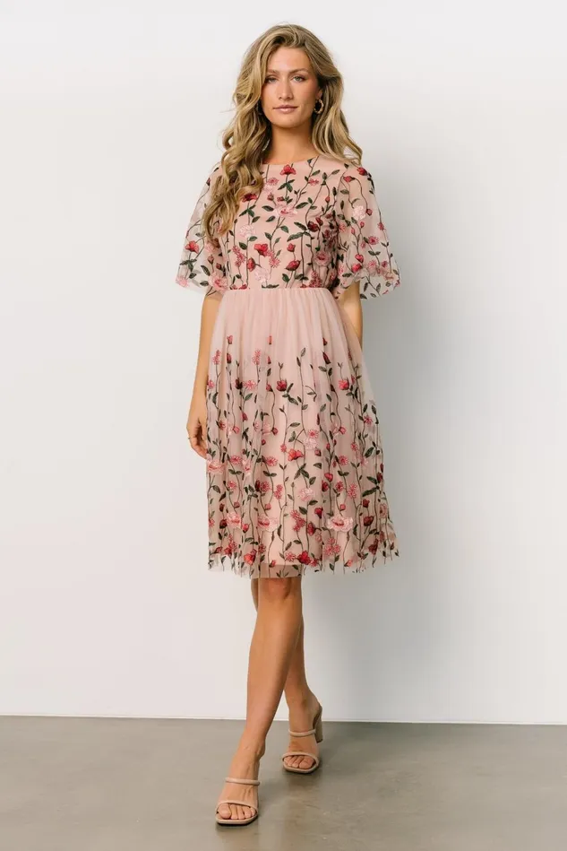 Baltic Born Short Dresses Women Duchess Tulle Dress Rose Garden