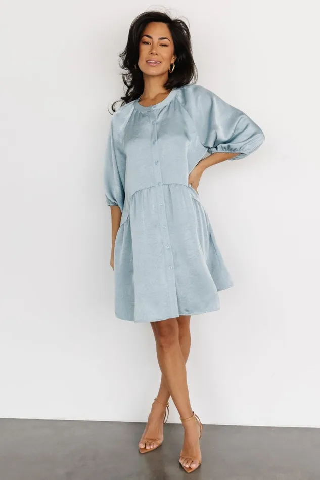 Baltic Born Short Dresses Women Janice Button Dress Blue